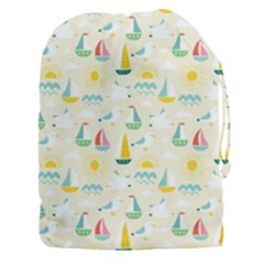 Ships Pattern Love Drawstring Pouch (3xl) by designsbymallika