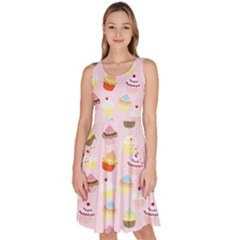 Cupcakes Festival Pattern Knee Length Skater Dress With Pockets by beyondimagination