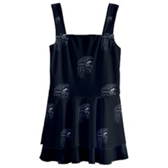 Arfican Head Sculpture Motif Print Pattern Kids  Layered Skirt Swimsuit by dflcprintsclothing