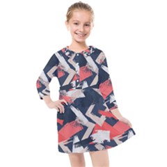 Paint Brush Feels Kids  Quarter Sleeve Shirt Dress by designsbymallika