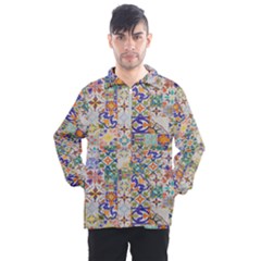 Mosaic Print Men s Half Zip Pullover by designsbymallika