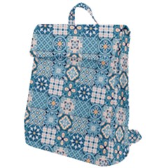 Ceramic Tile Pattern Flap Top Backpack by designsbymallika