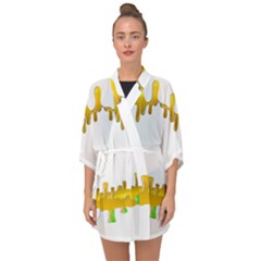 Dripping Paint In Wonderful Colors Half Sleeve Chiffon Kimono by pepitasart