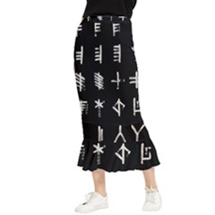 Ogham Rune Set Complete Inverted Maxi Fishtail Chiffon Skirt by WetdryvacsLair