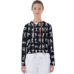 Macromannic Runes Collected Inverted Women s Slouchy Sweat by WetdryvacsLair