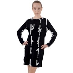 Medieval Runes Collected Inverted Complete Long Sleeve Hoodie Dress by WetdryvacsLair