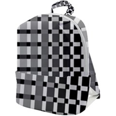 Nine Bar Monochrome Fade Squared Pulled Inverted Zip Up Backpack by WetdryvacsLair