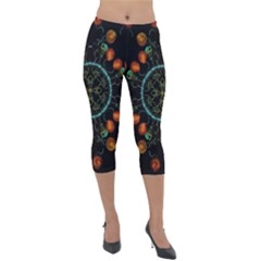 Mandala - 0006 - Floating Free Lightweight Velour Capri Leggings  by WetdryvacsLair