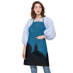 Silhouette Night Scene Cityscape Illustration Pocket Apron by dflcprintsclothing