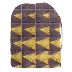 Yellow, Traffic, Cone, Arrow, Cracks, Asphalt  Drawstring Pouch (3xl) by ScottFreeArt