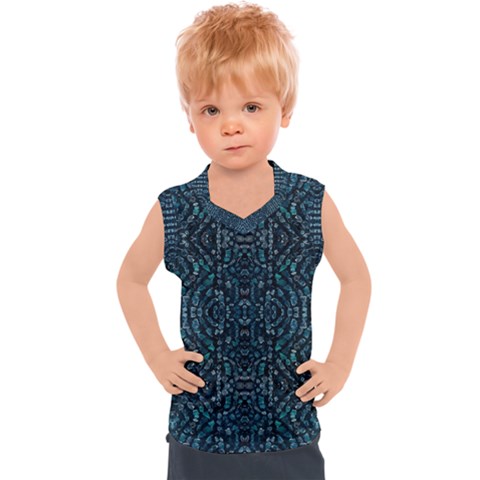 Fancy Stone Mosaic Print Pattern Kids  Sport Tank Top by dflcprintsclothing