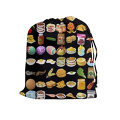 Glitch Glitchen Food Pattern One Drawstring Pouch (xl) by WetdryvacsLair