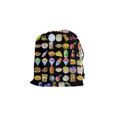 Glitch Glitchen Food Pattern Two Drawstring Pouch (small) by WetdryvacsLair