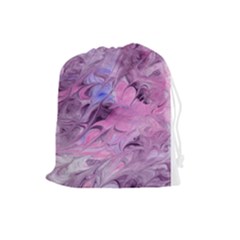 Flowing Marbling Patterns Drawstring Pouch (large) by kaleidomarblingart