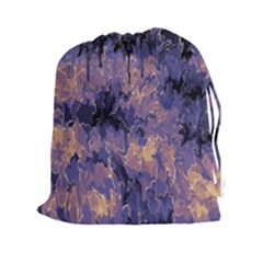 Purple And Yellow Abstract Drawstring Pouch (2xl) by Dazzleway