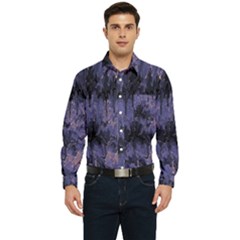Purple And Yellow Abstract Men s Long Sleeve Pocket Shirt  by Dazzleway