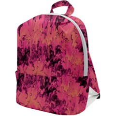 Pink Abstract Zip Up Backpack by Dazzleway