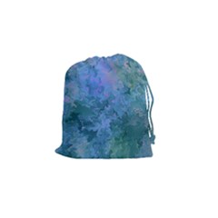 Lilac And Green Abstract Drawstring Pouch (small) by Dazzleway