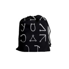 Heinrich Cornelius Agrippa Of Occult Philosophy 1651 Angelic Alphabet Or Celestial Writing Collected Inverted Drawstring Pouch (medium) by WetdryvacsLair