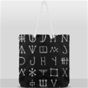 Heinrich Cornelius Agrippa Of Occult Philosophy 1651 Malachim Alphabet Collected Inverted Square Full Print Rope Handle Tote (Large) View2
