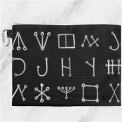 Heinrich Cornelius Agrippa Of Occult Philosophy 1651 Malachim Alphabet Collected Inverted Square Canvas Cosmetic Bag (xxxl) by WetdryvacsLair