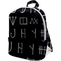 Heinrich Cornelius Agrippa Of Occult Philosophy 1651 Malachim Alphabet Collected Inverted Square Zip Up Backpack by WetdryvacsLair