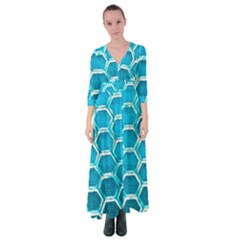 Hexagon Windows Button Up Maxi Dress by essentialimage