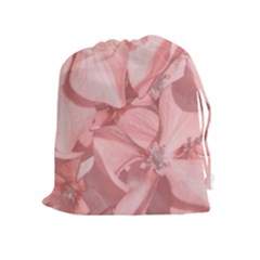 Coral Colored Hortensias Floral Photo Drawstring Pouch (xl) by dflcprintsclothing