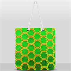 Hexagon Windows Full Print Rope Handle Tote (large) by essentialimage