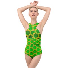Hexagon Windows Cross Front Low Back Swimsuit by essentialimage