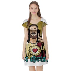 Buddy Christ Short Sleeve Skater Dress by Valentinaart