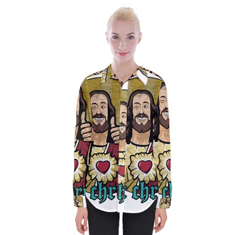 Buddy Christ Womens Long Sleeve Shirt by Valentinaart