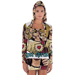 Buddy Christ Long Sleeve Hooded T-shirt by Valentinaart