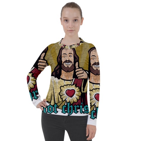 Buddy Christ Women s Pique Long Sleeve Tee by Valentinaart