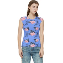 Flowers Pattern Women s Raglan Cap Sleeve Tee by Sparkle