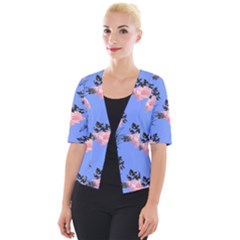 Flowers Pattern Cropped Button Cardigan by Sparkle