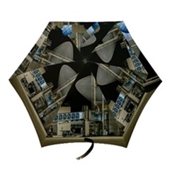 Montevideo Airport Night Scene, Uruguay Mini Folding Umbrellas by dflcprintsclothing