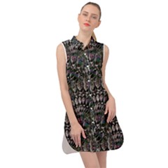 Stone Deco  Sleeveless Shirt Dress by MRNStudios