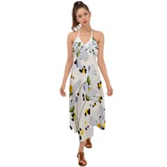 Tree Poppies  Halter Tie Back Dress  by Sobalvarro