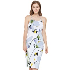 Tree Poppies  Bodycon Cross Back Summer Dress by Sobalvarro