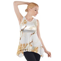 Birds And Flowers  Side Drop Tank Tunic by Sobalvarro