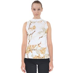 Birds And Flowers  Mock Neck Shell Top by Sobalvarro