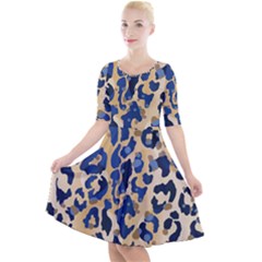 Leopard Skin  Quarter Sleeve A-line Dress by Sobalvarro