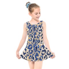 Leopard Skin  Kids  Skater Dress Swimsuit by Sobalvarro