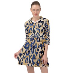 Leopard Skin  Mini Skater Shirt Dress by Sobalvarro