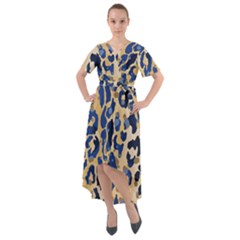 Leopard Skin  Front Wrap High Low Dress by Sobalvarro