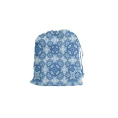 Blue Pattern Drawstring Pouch (small) by Dazzleway