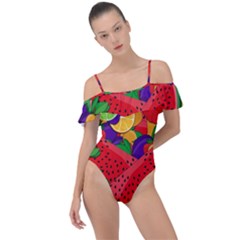 Fruit Life 2  Frill Detail One Piece Swimsuit by Valentinaart