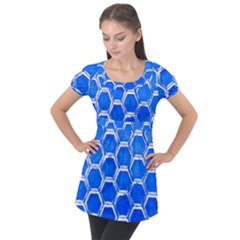 Hexagon Windows Puff Sleeve Tunic Top by essentialimage