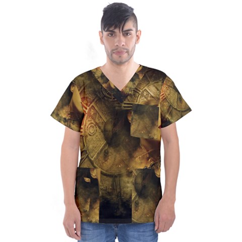 Surreal Steampunk Queen From Fonebook Men s V-neck Scrub Top by 2853937